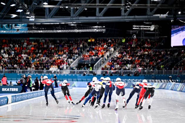 Speed skating, Eisschnelllauf Men s Mass Start, Speed Skating, at the Olympic Winter games, Winterspiele,Spiele, Summer games Milano Cortina 2026, at Milano Speed Skating Stadium, on February 21, 2026 in Milan, Italy. Noxthirdxpartyxsales  aflo_320749118