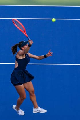 2026 Dubai Duty Free Tennis Championships DUBAI, UAE - FEBRUARY 21: German tennis player Laura Siegemund and Russian tennis player Vera Zvonareva compete against Canadian tennis player Gabriela Dabrowski and Brazilian tennis player Luisa Stefani in the women’s doubles final of the Dubai Duty Free Tennis Championships at the Dubai Duty Free Tennis Stadium in Dubai, United Arab Emirates, on February 21, 2026. Waleed Zein Anadolu Dubai United Arab Emirates. Editorial use only. Please get in touch for any other usage.  Copyright: x2026xAnadoluxWaleedxZeinx