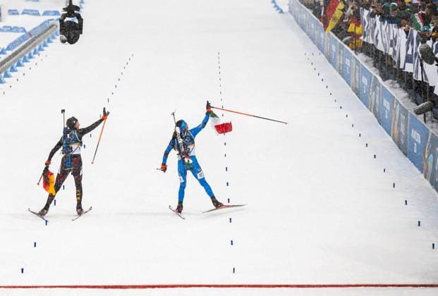 MILANO CORTINA 2026 - OLYMPISCHE WINTERSPIELE - ANTERSELVA - BIATHLON - 12,5KM MASSENSTART FRAUEN ** NUR FÜR REDAKTIONELLE ZWECKE ** EDITORIAL USE ONLY **<p>21 02 2026-Anterselva: Olympische Winterspiele Milano Cortina 2026 Biathlon Anterselva Biathlon Arena - Antholz Event: 12,5km Massenstart Frauen im Foto: Franziska Preuss 13 (GER) und Dorothea Wierer 12 (ITA), rechts, gehen zum Abschluss der Karriere auf eine gemeinsame Ehrenrunde. ( Italien Venetien Antholz Copyright: SaschaxFromm *** MILANO CORTINA 2026 OLYMPIC WINTER GAMES ANTERSELVA BIATHLON 12.5KM MASS START WOMEN FOR EDITORIAL PURPOSES ONLY EDITORIAL USE ONLY p 21 02 2026 Anterselva Olympic Winter Games Milano Cortina 2026 Biathlon Anterselva Biathlon Arena Antholz Event 12,5km mass start women in the photo Franziska Preuss 13 GER and Dorothea Wierer 12 ITA , right, go on a joint lap of honor at the end of their careers Italy Veneto Anterselva Copyright SaschaxFromm Copyright: SaschaxFromm doc84oa8pyykuw1k0l78228k ,EDITORIAL USE ONLY