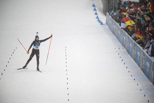 MILANO CORTINA 2026 - OLYMPISCHE WINTERSPIELE - ANTERSELVA - BIATHLON - 12,5KM MASSENSTART FRAUEN ** NUR FÜR REDAKTIONELLE ZWECKE ** EDITORIAL USE ONLY **<p>21 02 2026-Anterselva: Olympische Winterspiele Milano Cortina 2026 Biathlon Anterselva Biathlon Arena - Antholz Event: 12,5km Massenstart Frauen im Foto: Franziska Preuss 13 (GER) beim Zieleinlauf. ( Italien Venetien Antholz Copyright: SaschaxFromm *** MILANO CORTINA 2026 OLYMPIC WINTER GAMES ANTERSELVA BIATHLON 12,5KM MASS START WOMEN FOR EDITORIAL PURPOSES ONLY EDITORIAL USE ONLY p 21 02 2026 Anterselva Olympic Winter Games Milano Cortina 2026 Biathlon Anterselva Biathlon Arena Antholz Event 12,5km mass start women in the photo Franziska Preuss 13 GER at the finish line Italy Veneto Antholz Copyright SaschaxFromm Copyright: SaschaxFromm doc84oa8sy08dtjjw1b221f ,EDITORIAL USE ONLY