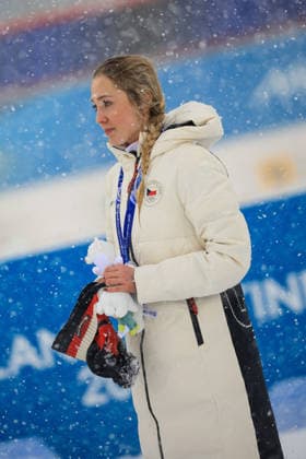 GIOCHI OLIMPICI - Olimpiadi Invernali Milano-Cortina 2026 - Biathlon Women s 12.5km Mass Start Tereza Vobornikova (CZE) 3rd place, Bronze Medal on the podium at the end of the Olympic Winter games, Winterspiele,Spiele, Summer games Milano-Cortina 2026, Biathlon Women s 12.5km Mass Start on February 21, 2026 at Antholz-Anterselva Biathlon Arena in Anterselva, Italy Cortina D Ampezzo Italy  Copyright: xIPAxSport ABACAx