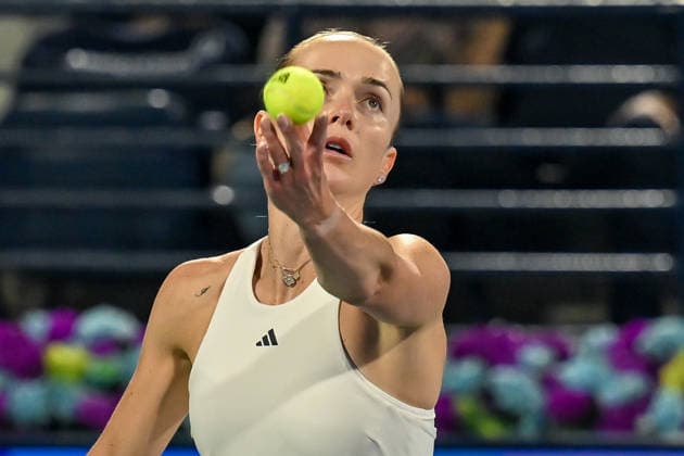 2026 Dubai Duty Free Tennis Championships DUBAI, UNITED ARAB EMIRATES – FEBRUARY 21: Elina Svitolina (seen) of Ukraine competes against Jessica Pegula of the United States during the women’s singles final of the Dubai Duty Free Tennis Championships at the Dubai Duty Free Tennis Stadium in Dubai, United Arab Emirates, on February 21, 2026. Waleed Zein Anadolu Dubai United Arab Emirates. Editorial use only. Please get in touch for any other usage.  Copyright: x2026xAnadoluxWaleedxZeinx