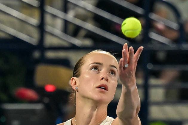 2026 Dubai Duty Free Tennis Championships DUBAI, UNITED ARAB EMIRATES – FEBRUARY 21: Elina Svitolina (seen) of Ukraine competes against Jessica Pegula of the United States during the women’s singles final of the Dubai Duty Free Tennis Championships at the Dubai Duty Free Tennis Stadium in Dubai, United Arab Emirates, on February 21, 2026. Waleed Zein Anadolu Dubai United Arab Emirates. Editorial use only. Please get in touch for any other usage.  Copyright: x2026xAnadoluxWaleedxZeinx
