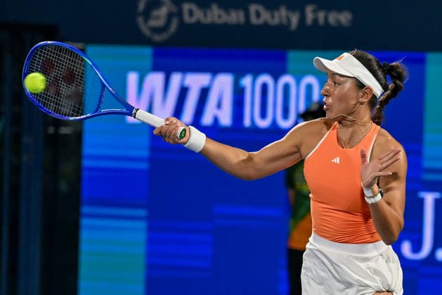 2026 Dubai Duty Free Tennis Championships DUBAI, UNITED ARAB EMIRATES – FEBRUARY 21: Elina Svitolina of Ukraine competes against Jessica Pegula (seen) of the United States during the women’s singles final of the Dubai Duty Free Tennis Championships at the Dubai Duty Free Tennis Stadium in Dubai, United Arab Emirates, on February 21, 2026. Waleed Zein Anadolu Dubai United Arab Emirates. Editorial use only. Please get in touch for any other usage.  Copyright: x2026xAnadoluxWaleedxZeinx