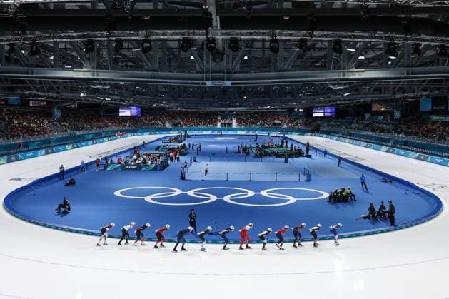 ITALY, MILAN - FEBRUARY 21, 2026: Atheletes compete in the women s mass start Speed skating, Eisschnelllauf semifinal race at Milano Speed Skating Stadium during the 2026 Winter Olympic Games, Olympische Spiele, Olympia, OS 2026 Winter Olympics: Speed Skating  - ZUMAt113 20260221_zaa_t113_601 Copyright: xPeterxKovalevx