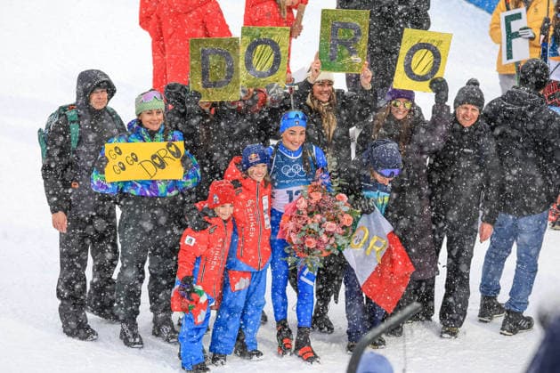 GIOCHI OLIMPICI - Olimpiadi Invernali Milano-Cortina 2026 - Biathlon Women s 12.5km Mass Start Dorothea Wierer (ITA) celebrates the last race of her career at the end of the Olympic Winter games, Winterspiele,Spiele, Summer games Milano-Cortina 2026, Biathlon Women s 12.5km Mass Start on February 21, 2026 at Antholz-Anterselva Biathlon Arena in Anterselva, Italy Cortina D Ampezzo Italy  Copyright: xIPAxSport ABACAx