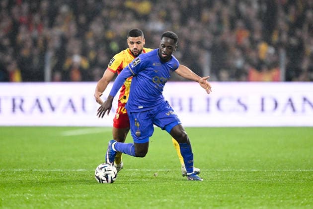 RC Lens v AS Monaco - Ligue 1 McDonald s 2025 2026 04 Jordan TEZE (asm) - 14 Matthieu UDOL (rcl) during the Ligue 1 McDonald s match between Lens and Monaco at Stade Bollaert-Delelis on February 21, 2026 in Lens, France. Lens France  Copyright: xFEPx 776348298