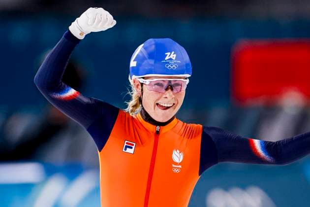 winner Marijke Groenewoud of the Netherlands celebrates after Women s Mass Start Final, Milano Cortina 2026 Winter Olympics: Day 15, Speed skating, Eisschnelllauf - Milano Cortina 2026 Winter Olympics: Day 15, Milano Speed Skating Stadium, February 21, 2026, Milan, Italy.
