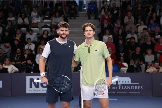 TENNIS : Play In Challenger Lille 2026 - ATP, Tennis Herren 125 Challenger Tour - 21 02 2026 JÃ rÃ me KYM (Suisse) et Alexander BLOCKX (Belgique) au Play In Challenger Lille 2026, ATP 125 Challenger Tour, le 21 fÃ vrier 2026 - photo Laurent Sanson PsnewZ  Copyright: xLaurentxSANSONx xPsnewZx