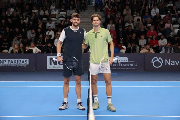 TENNIS : Play In Challenger Lille 2026 - ATP, Tennis Herren 125 Challenger Tour - 21 02 2026 JÃ rÃ me KYM (Suisse) et Alexander BLOCKX (Belgique) au Play In Challenger Lille 2026, ATP 125 Challenger Tour, le 21 fÃ vrier 2026 - photo Laurent Sanson PsnewZ  Copyright: xLaurentxSANSONx xPsnewZx