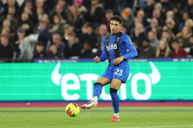 21st February 2026; London Stadium, London, England; Premier League Football, West Ham United versus Bournemouth; James Hill of Bournemouth on the ball  KatiexChan Content restricted for UK based newspaper