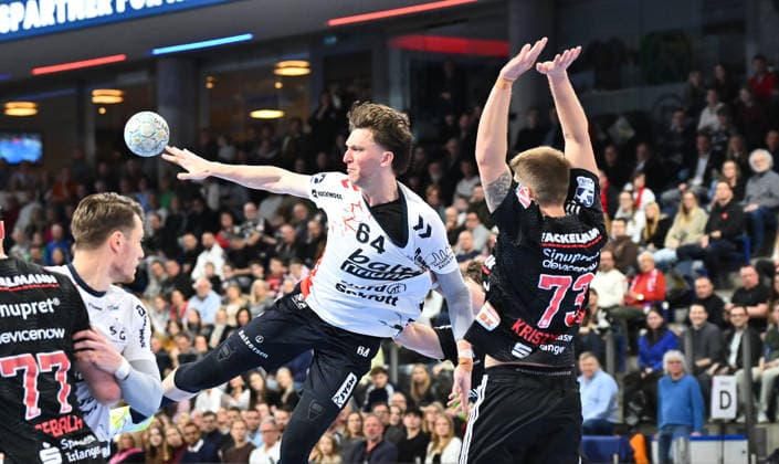 21 02 20265 Handball 1 Bundesliga DAIKIN HBL Season 2025 2026 22 Matchday HC Erlangen Metropolregion Nürnberg HCE SG Flensburg Handewitt xwoxzix Lasse Möller Moeller 64, SG Flensburg Handewitt Viggo Kristjansson 73, HC Erlangen HCE