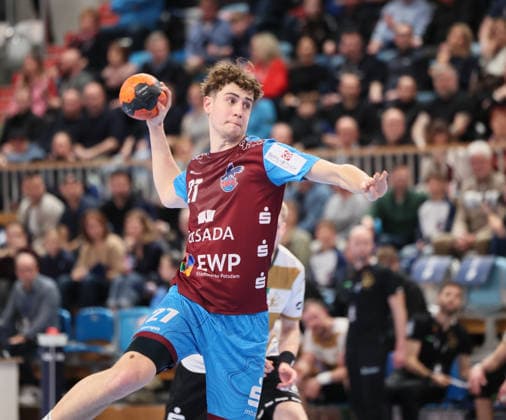 GER HBL2 Season 2025 2026 VfL Potsdam vs HC Elbflorenz Dresden, 21 02 26, MBS Arena, Potsdam Nils FUHRMANN 1 VfL Potsdam 27 , seven meters, penalty throw