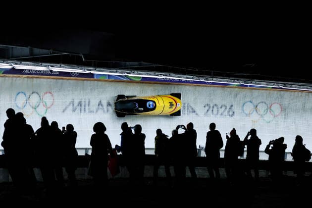 Olympische Winterspiele Milano Cortina 2026 Bob Zweierbob Frauen am 21.02.2026 im Cortina Sliding Centre in Cortina d™Ampezzo Laura Nolte Deborah Levi ( Deutschland ) *** Olympic Winter Games Milano Cortina 2026 Bobsleigh two-man women on 21 02 2026 at the Cortina Sliding Center in Cortina d™Ampezzo Laura Nolte Deborah Levi Germany xMSx