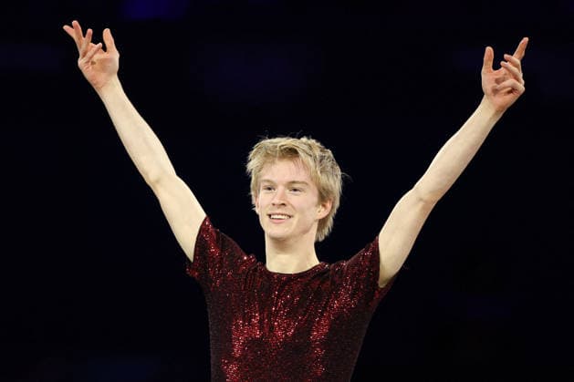 Winter Olympics - Figure skating, Eiskunstlauf Exhibition Gala Daniel Grassl of Team Italy performs during a Figure Skating Exhibition Gala on day fifteen of the Milano Cortina 2026 Winter Olympic Games, Olympische Spiele, Olympia, OS at Milano Ice Skating Arena on February 21, 2026 in Milan, Italy. Photo by Alexis Jumeau ABACAPRESS.COM Milan Italy  Copyright: xJumeauxAlexis ABACAx