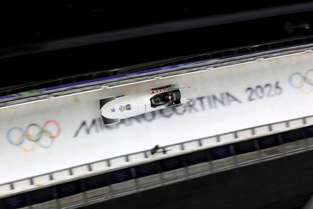 OLYMPICS - Winter Olympic Games, Olympische Spiele, Olympia, OS Milano Cortina 2026 CORTINA D AMPEZZO,ITALY,21.FEB.26 - OLYMPICS, BOBSLEIGH - Winter Olympic Games Milano Cortina 2026, 2-woman, heat 3 and 4. Image shows Katrin Beierl and Christania Simone Williams (AUT).  GEPAxpictures xMaticxKlansek