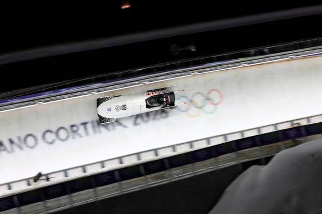 OLYMPICS - Winter Olympic Games, Olympische Spiele, Olympia, OS Milano Cortina 2026 CORTINA D AMPEZZO,ITALY,21.FEB.26 - OLYMPICS, BOBSLEIGH - Winter Olympic Games Milano Cortina 2026, 2-woman, heat 3 and 4. Image shows Katrin Beierl and Christania Simone Williams (AUT).  GEPAxpictures xMaticxKlansek