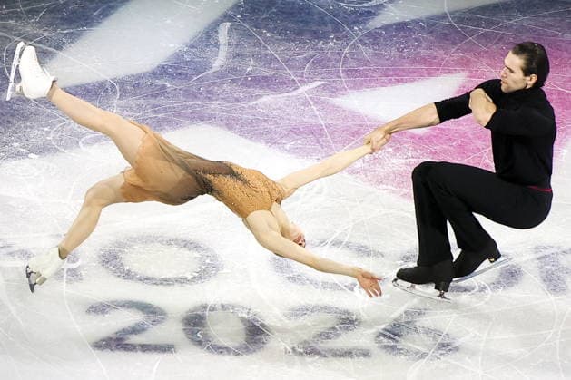 ITALY, MILAN - FEBRUARY 21, 2026: Ice dancers Olivia Smart and Tim Dieck of Spain perform during the Figure skating, Eiskunstlauf exhibition gala at the 2026 Winter Olympic Games, Olympische Spiele, Olympia, OS at Milano Ice Skating Arena. Peter Kovalev TASS  89054700