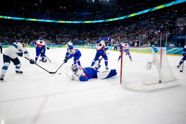260221 Kaapo Kakko of Finland and goaltender Samuel Hlavaj of Slovakia in the men s Ice hockey, Eishockey bronze medal game between Slovakia and Finland during day 15 of the 2026 Winter Olympics on February 21, 2026 in Milan. Photo: Joel Marklund BILDBYRAN kod JM JM0801 bbeng ishockey ice hockey Olympic Games, Olympische Spiele, Olympia, OS olympics winter olympics os ol olympiska spel vinter-os olympiske leker milano cortina 2026 milan cortina 2026 milano cortina 2026 olympic games milano cortina 2026 winter olympic games milano cortina-os milano cortina-ol vinter-ol bronsmatch bronze medal game finland slovakien slovakia *** 260221 Kaapo Kakko of Finland and goaltender Samuel Hlavaj of Slovakia in the men s ice hockey bronze medal game between Slovakia and Finland during day 15 of the 2026 Winter Olympics on February 21, 2026 in Milan Photo Joel Marklund BILDBYRAN kod JM JM0801 bbeng ishockey ice hockey olympic games olympics winter olympics os ol olympiska spel vinter os olympiske leker milano cortina 2026 milan cortina 2026 milano cortina 2026 olympic games milano cortina 2026 winter olympic games milano cortina os milano cortina ol vinter ol bronsmatch bronze medal game finland slovakien slovakia  Copyright: JOELxMARKLUND BB260221JM005