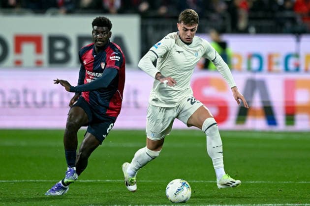 SS Lazio s Daniel Maldini in action during the Serie A soccer match between Cagliari Calcio and SS Lazio at the Unipol Domus in Cagliari, Sardinia - Saturday 21st February 2026. - Soccer  Copyright: x Â®xGianlucaxZuddas LaPressex