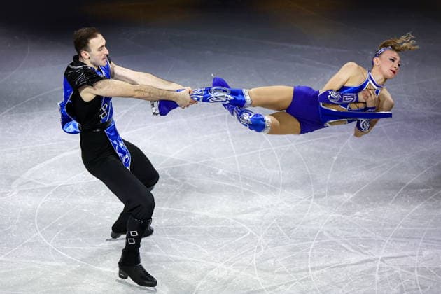 ITALY, MILAN - FEBRUARY 21, 2026: Pair skaters Anastasiia Metelkina and Luka Berulava of Georgia perform during the Figure skating, Eiskunstlauf exhibition gala at the 2026 Winter Olympic Games, Olympische Spiele, Olympia, OS at Milano Ice Skating Arena. Peter Kovalev TASS  89057610