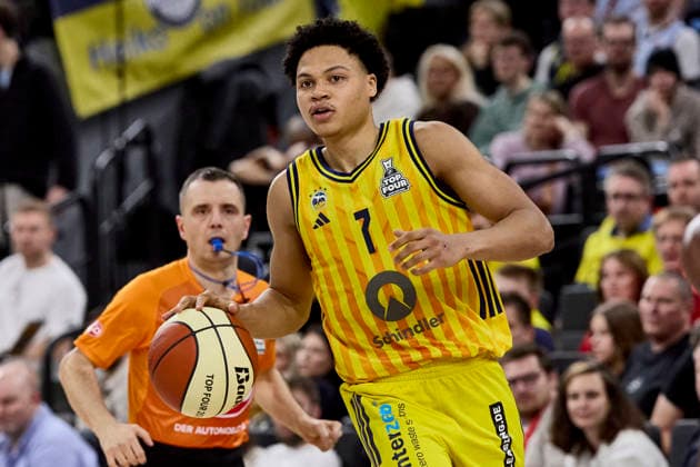 German Basketball BBL Cup, ALBA Berlin vs EWE Baskets Oldenburg, Berlin ALBA, Oldenburg EWE Baskets, 2026 02 21 in Munich SAP Garden KAYIL Jack ALBA Berlin Point Guard PG Nr7 BER7 sportworld München SAP Garden Bayern Germany