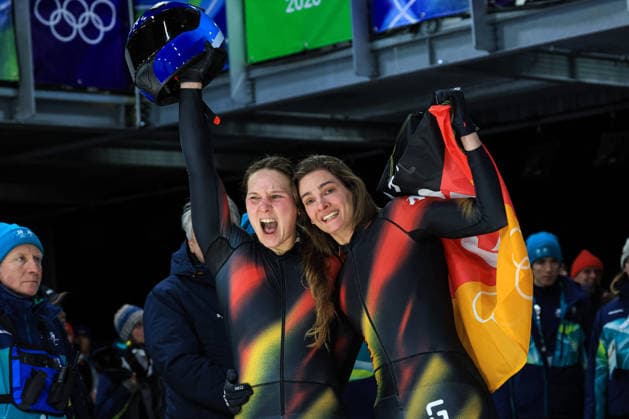 GIOCHI OLIMPICI - Olimpiadi Invernali Milano-Cortina 2026 - Bobsleigh 2-woman Lisa Buckwitz Neele Schuten (GER) 2nd place, Silver Medal during the Olympic Winter games, Winterspiele,Spiele, Summer games Milano-Cortina 2026, Bobsleigh 2-woman Heat 4 Final on February 21, 2026 at Cortina Sliding Center in Cortina d Ampezzo, Italy Cortina D Ampezzo Italy  Copyright: xIPAxSport ABACAx