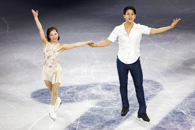 ITALY, MILAN - FEBRUARY 21, 2026: Pair skaters Riku Miura and Ryuichi Kihara of Japan perform during the Figure skating, Eiskunstlauf exhibition gala at the 2026 Winter Olympic Games, Olympische Spiele, Olympia, OS at Milano Ice Skating Arena. Peter Kovalev TASS  89062919