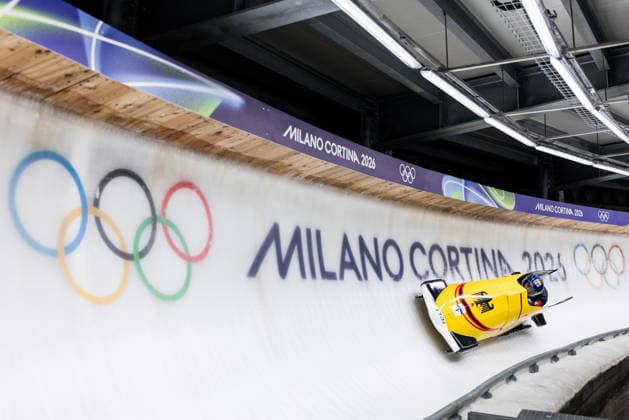 CORTINA, ITALY - FEBRUARY 21: Laura Nolte Deborah Levi (Germany) during the Bobsleigh 2-woman Heat 3 and 4 at the Milano Cortina 2026 Olympics at Cortina Sliding Centre on day 15 of the Milano Cortina 2026 Olympics on February 21, 2026 in Cortina, Italy. Editorial use only. Italy Copyright: xSteffiexWunderlx