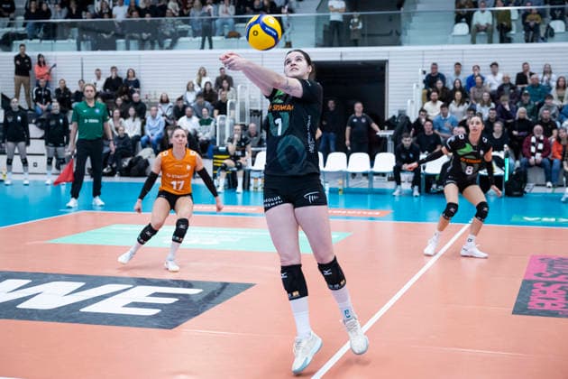 1 Volleyball Bundesliga Women Schwarz Weiss Erfurt vs Ladies in Black Aachen Erfurt 21 02 2026 Celine Jebens 1 Ladies in Black Aachen 1 Volleyball Bundesliga Women Schwarz Weiss Erfurt vs Ladies in Black Aachen Riethsporthalle Erfurt 21 02 2026 Copyright: xBEAUTIFULxSPORTS Duehringx