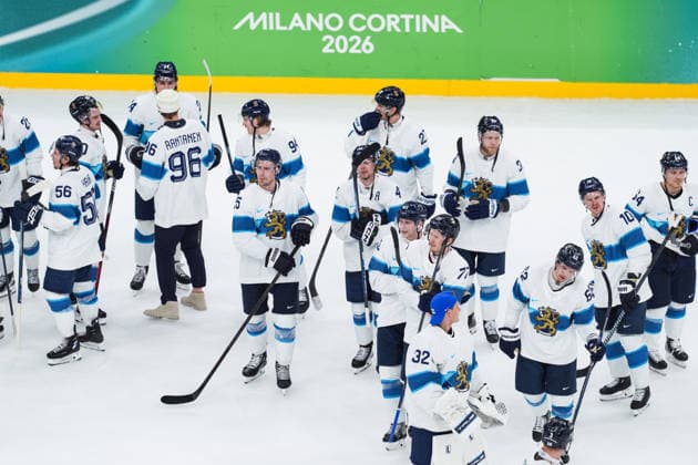 2026 Milano-Cortina Winter Olympics MILAN, ITALY - FEBRUARY 21: Players of Finland celebrate after winning the bronze medal after the Ice hockey, Eishockey bronze medal match between Slovakia and Finland at the Milan Santagiulia Ice Hockey Arena at the 2026 Milano-Cortina Winter Olympics in Milan, Italy on February 21, 2026. Cemal Yurttas Anadolu Milan Italy. Editorial use only. Please get in touch for any other usage.  Copyright: x2026xAnadoluxCemalxYurttasx