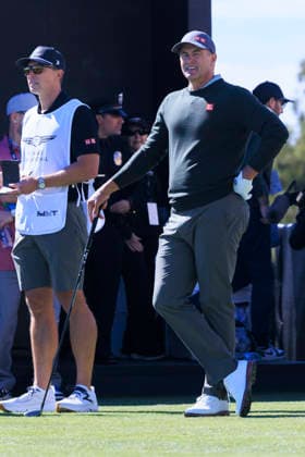 February 21, 2026, Pacific Palisades, California, USA: Adam Scott at the 1st tee during Round 3 of the 2026 Genesis Invitational Golf Tournament on Saturday February 21, 2026 at the Riviera Country Club in Pacific Palisades, California. ARIANA RUIZ PI The 2026 Genesis Invitational - Round 3  - ZUMAp124 20260221_zaa_p124_003 Copyright: xArianaxRuizx