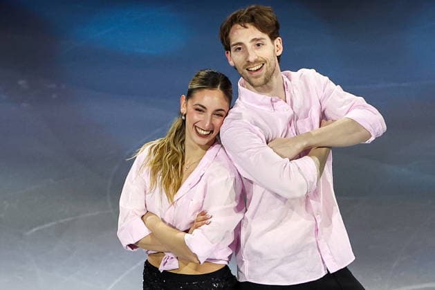 ITALY, MILAN - FEBRUARY 21, 2026: Pair skaters Sara Conti and Niccolo Macii of Italy perform during the Figure skating, Eiskunstlauf exhibition gala at the 2026 Winter Olympic Games, Olympische Spiele, Olympia, OS at Milano Ice Skating Arena. Peter Kovalev TASS  89065231