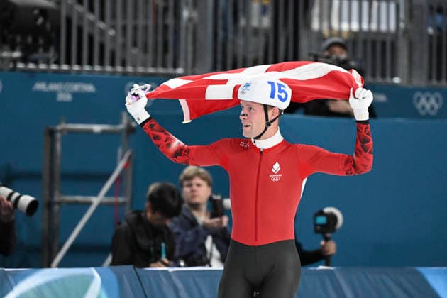 Viktor Hald Thorup (DEN), second place, silver medal, Speed skating, Eisschnelllauf Men Mass Start at the Milano Speed Skating Stadium during the Milano Cortina 2026 Olympic Winter games, Winterspiele,Spiele, Summer games 21 February 2026, Milan, Italy. Noxthirdxpartyxsales  aflo_320800177