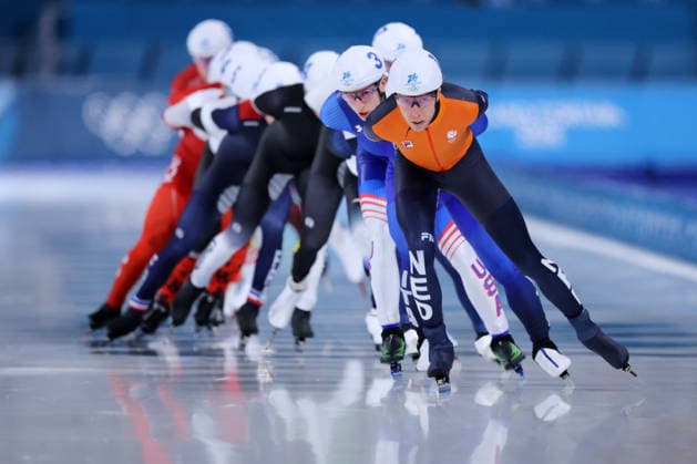 General view, FEBRUARY 21, 2026 - Speed skating, Eisschnelllauf : Men s Mass Start Semi-final during the Milano Cortina 2026 Olympic Winter games, Winterspiele,Spiele, Summer games at Milano Speed Skating Stadium in Milan, Italy. Noxthirdxpartyxsales  aflo_320831510