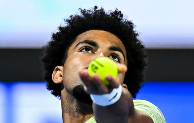 ATP, Tennis Herren Qatar Exxonmobil Open-final Arthur Fils of France competes against Carlos Alcaraz of Spain in the final at the ATP men s Qatar ExxonMobil Open 2026 tennis tournament at the Khalifa International Tennis Complex in Doha, Qatar, on February 21, 2026. DOHA Qatar Copyright: xNOUSHADx