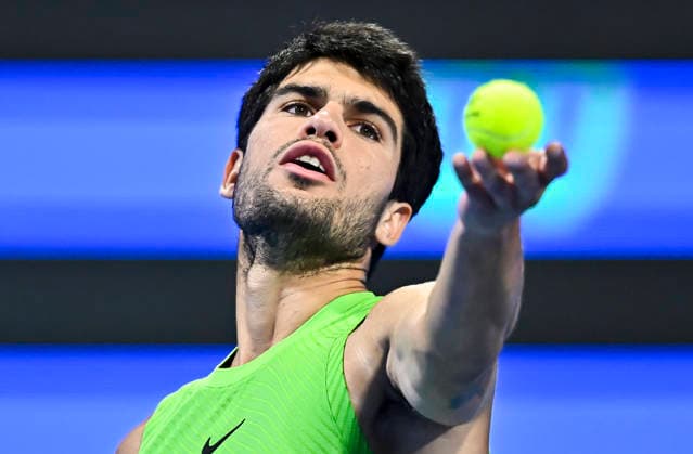ATP, Tennis Herren Qatar Exxonmobil Open-final Carlos Alcaraz of Spain competes against Arthur Fils of France in the final at the ATP men s Qatar ExxonMobil Open 2026 tennis tournament at the Khalifa International Tennis Complex in Doha, Qatar, on February 21, 2026. DOHA Qatar Copyright: xNOUSHADx