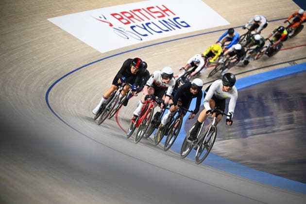 2026 British Cycling Lloyds National Track Championships Picture by Olly Hassell SWpix.com - 22 02 2026 - 2026 British Cycling Lloyds National Track Championships - National Cycling Centre, Manchester, England - Men s Points Race Qualifying Heat 3 - Josh Charlton (Ineos Grenadiers Racing Academy), Daniel Thompson (Harrogate Nova Race Team) Copyright: x xSWpix.comx(t axPhotographyxHubxLtd)xOllyxHassell SWpix.comx SWP-3203-0872