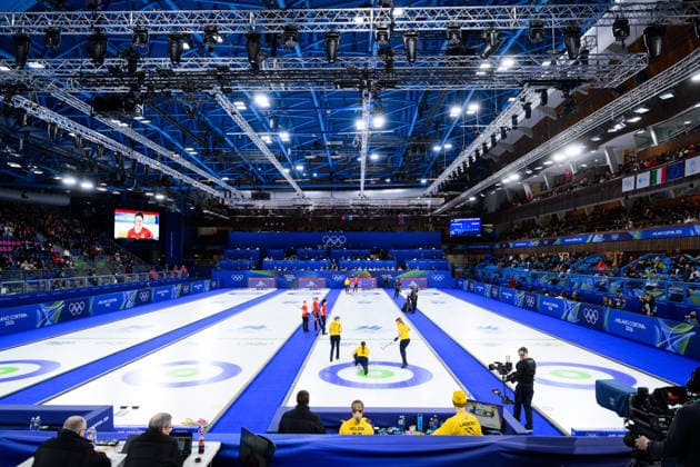 260222 General view of Cortina Curling Olympic Stadium during the women s gold medal curling match between Switzerland and Sweden during day 16 of the 2026 Winter Olympics on February 22, 2026 in Cortina. Photo: Jon Olav Nesvold BILDBYRAN COP 217 JE0130 curling Olympic Games, Olympische Spiele, Olympia, OS olympics winter olympics os ol olympiska spel vinter-os olympiske leker milano cortina 2026 milan cortina 2026 milano cortina 2026 olympic games milano cortina 2026 winter olympic games milano cortina-os milano cortina-ol vinter-ol 16 bbeng schweiz sveits sweden sverige dam interiör *** 260222 General view of Cortina Curling Olympic Stadium during the women s gold medal curling match between Switzerland and Sweden during day 16 of the 2026 Winter Olympics on February 22, 2026 in Cortina Photo Jon Olav Nesvold BILDBYRAN COP 217 JE0130 curling olympic games olympics winter olympics os ol olympiska spel vinter os olympiske leker milano cortina 2026 milan cortina 2026 milano cortina 2026 olympic games milano cortina 2026 winter olympic games milano cortina os milano cortina ol vinter ol 16 bbeng schweiz sveits sweden sverige dam interiör  Copyright: JONxOLAVxNESVOLD BB260222JE026