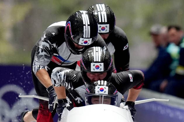 Korea ™s team Bobsleigh 4-man run 3 at the Cortina Sliding Centre at the Milano Cortina 2026 Winter Olympics, in Cortina (Italy) February 22, 2026 (Spada LaPresse)  Copyright: xSpada LaPressex