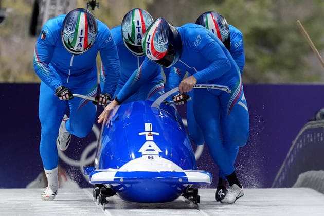 Italy ™s team Bobsleigh 4-man run 3 at the Cortina Sliding Centre at the Milano Cortina 2026 Winter Olympics, in Cortina (Italy) February 22, 2026 (Spada LaPresse)  Copyright: xSpada LaPressex
