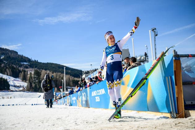 260222 Ebba Andersson of Sweden celebrates winning in the women s 50km classic technique cross-country skiing race during day 16 of the 2026 Winter Olympics on February 22, 2026 in Val di Fiemme. Photo: Maxim Thore BILDBYRAN kod MT MT1003 jubel sweden sverige skidor cross-country skiing langrenn Olympic Games, Olympische Spiele, Olympia, OS olympics winter olympics os ol olympiska spel vinter-os olympiske leker milano cortina 2026 milan cortina 2026 milano cortina 2026 olympic games milano cortina 2026 winter olympic games milano cortina-os milano cortina-ol vinter-ol 16 bbeng *** 260222 Ebba Andersson of Sweden celebrates winning in the women s 50km classic technique cross country skiing race during day 16 of the 2026 Winter Olympics on February 22, 2026 in Val di Fiemme Photo Maxim Thore BILDBYRAN kod MT MT1003 jubel sweden sverige skidor cross country skiing langrenn olympic games olympics winter olympics os ol olympiska spel vinter os olympiske leker milano cortina 2026 milan cortina 2026 milano cortina 2026 olympic games milano cortina 2026 winter olympic games milano cortina os milano cortina ol vinter ol 16 bbeng  Copyright: MAXIMxTHORE BB260222MT072