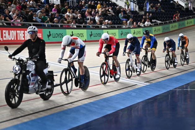 2026 British Cycling Lloyds National Track Championships Picture by Mathew Wells SWpix.com - 22 02 2026 - 2026 British Cycling Lloyds National Track Championships - National Cycling Centre, Manchester, England - Men s Keirin First Round - Marcus Hiley (Team Inspired) Copyright: x xSWpix.comx(t axPhotographyxHubxLtd)xMathewxWells SWpix.comx SWP-3203-0895