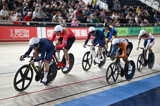 2026 British Cycling Lloyds National Track Championships Picture by Mathew Wells SWpix.com - 22 02 2026 - 2026 British Cycling Lloyds National Track Championships - National Cycling Centre, Manchester, England - Men s Keirin First Round - Archie Gill (Team Inspired) Copyright: x xSWpix.comx(t axPhotographyxHubxLtd)xMathewxWells SWpix.comx SWP-3203-0896