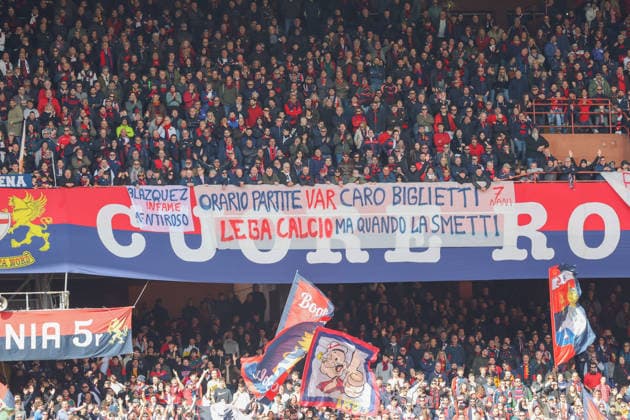 GenoaÕs supporters during the Serie A soccer match between Genoa and Torino at the Luigi Ferraris Stadium in Genoa, Italy - Sunday, February 22, 2026. - Soccer .  Copyright: xTanoxPecoraro LaPressex