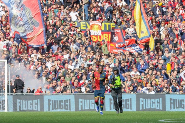 GenoaÕs Brooke Norton-Cuffy celebrates after scoring a goal for his team during the Serie A soccer match between Genoa and Torino at the Luigi Ferraris Stadium in Genoa, Italy - Sunday, February 22, 2026. - Soccer .  Copyright: xTanoxPecoraro LaPressex