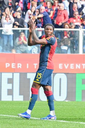 GenoaÕs Brooke Norton-Cuffy celebrates after scoring a goal for his team during the Serie A soccer match between Genoa and Torino at the Luigi Ferraris Stadium in Genoa, Italy - Sunday, February 22, 2026. - Soccer .  Copyright: xTanoxPecoraro LaPressex