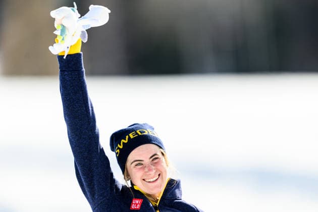 260222 Ebba Andersson of Sweden celebrates on the podium after the women s 50km classic technique cross-country skiing race during day 16 of the 2026 Winter Olympics on February 22, 2026 in Val di Fiemme. Photo: Maxim Thore BILDBYRAN kod MT MT1003 jubel sweden sverige skidor cross-country skiing langrenn Olympic Games, Olympische Spiele, Olympia, OS olympics winter olympics os ol olympiska spel vinter-os olympiske leker milano cortina 2026 milan cortina 2026 milano cortina 2026 olympic games milano cortina 2026 winter olympic games milano cortina-os milano cortina-ol vinter-ol 16 bbeng *** 260222 Ebba Andersson of Sweden celebrates on the podium after the women s 50km classic technique cross country skiing race during day 16 of the 2026 Winter Olympics on February 22, 2026 in Val di Fiemme Photo Maxim Thore BILDBYRAN kod MT MT1003 jubel sweden sverige skidor cross country skiing langrenn olympic games olympics winter olympics os ol olympiska spel vinter os olympiske leker milano cortina 2026 milan cortina 2026 milano cortina 2026 olympic games milano cortina 2026 winter olympic games milano cortina os milano cortina ol vinter ol 16 bbeng  Copyright: MAXIMxTHORE BB260222MT130