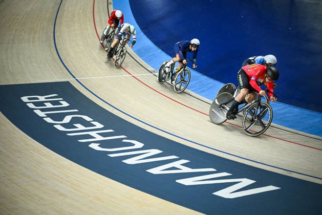 2026 British Cycling Lloyds National Track Championships Picture by Olly Hassell SWpix.com - 22 02 2026 - 2026 British Cycling Lloyds National Track Championships - National Cycling Centre, Manchester, England - Men s Keirin First Round Repechages - Jonah Jenkins (Wales Racing Academy) Copyright: x xSWpix.comx(t axPhotographyxHubxLtd)xOllyxHassell SWpix.comx SWP-3203-0925