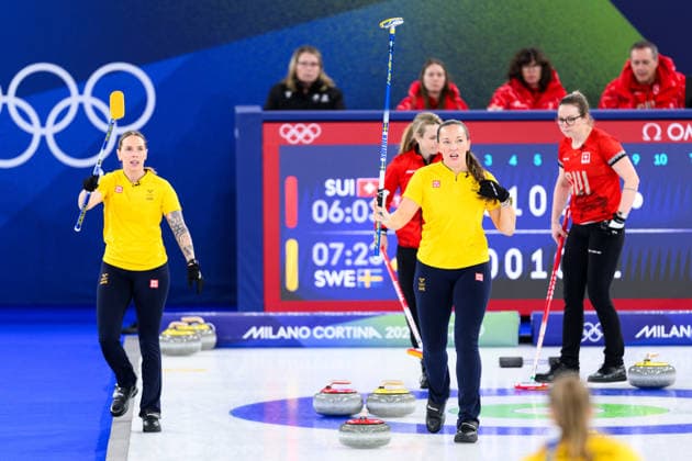 260222 Sofia Scharback and Agnes Knochenhauer of Sweden celebrate in a women s gold medal curling match between Switzerland and Sweden during day 16 of the 2026 Winter Olympics on February 22, 2026 in Cortina. Photo: Jon Olav Nesvold BILDBYRAN COP 217 JE0130 jubel curling Olympic Games, Olympische Spiele, Olympia, OS olympics winter olympics os ol olympiska spel vinter-os olympiske leker milano cortina 2026 milan cortina 2026 milano cortina 2026 olympic games milano cortina 2026 winter olympic games milano cortina-os milano cortina-ol vinter-ol 16 bbeng schweiz sveits sweden sverige dam *** 260222 Sofia Scharback and Agnes Knochenhauer of Sweden celebrate in a women s gold medal curling match between Switzerland and Sweden during day 16 of the 2026 Winter Olympics on February 22, 2026 in Cortina Photo Jon Olav Nesvold BILDBYRAN COP 217 JE0130 jubilation curling olympic games olympics winter olympics os ol olympiska spel vinter os olympiske leker milano cortina 2026 milan cortina 2026 milano cortina 2026 olympic games milano cortina 2026 winter olympic games milano cortina os milano cortina ol vinter ol 16 bbeng schweiz sveits sweden sverige dam  Copyright: JONxOLAVxNESVOLD BB260222JE054